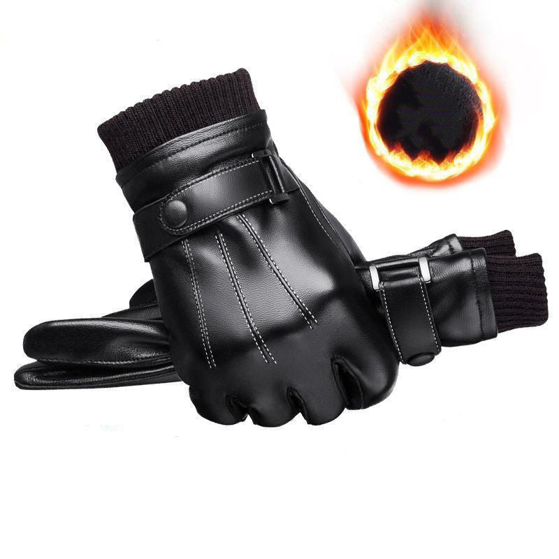 New Men's Touch Screen Leather Gloves