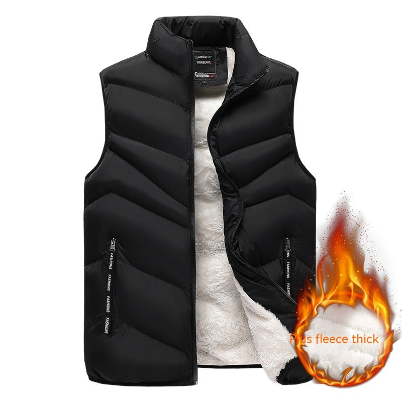 S.M. Down Cotton Fleece-lined Warm Vest