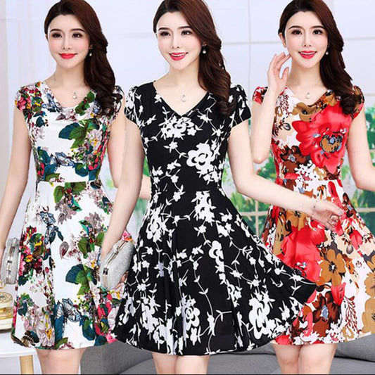 F.J.C.  S.W. Women's floral print summer dresses