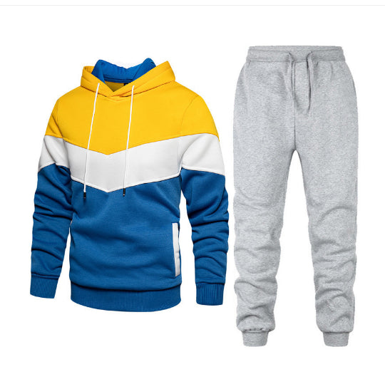 F.J.C.  S.M.   Men's Sports Sweater Jogger Two-piece Set