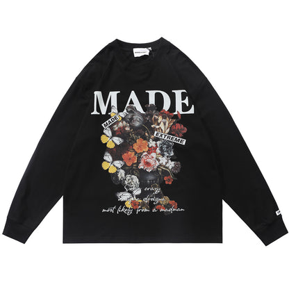 Letter print "MADE"  Street Loose FITTING Crew Neck T-Shirt S.M.