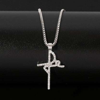 Personality Hip Hop Diamond Pendant Necklace Alloy Jewelry