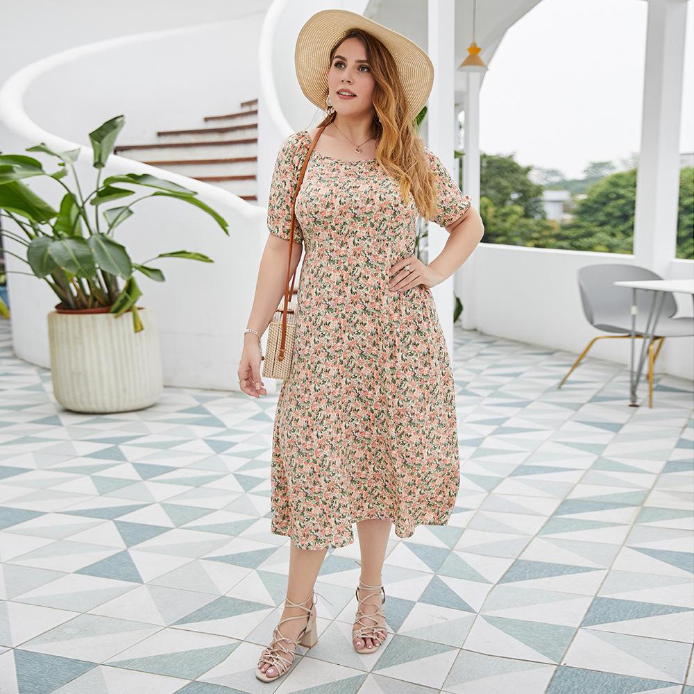 Plus Size Women Floral Dress