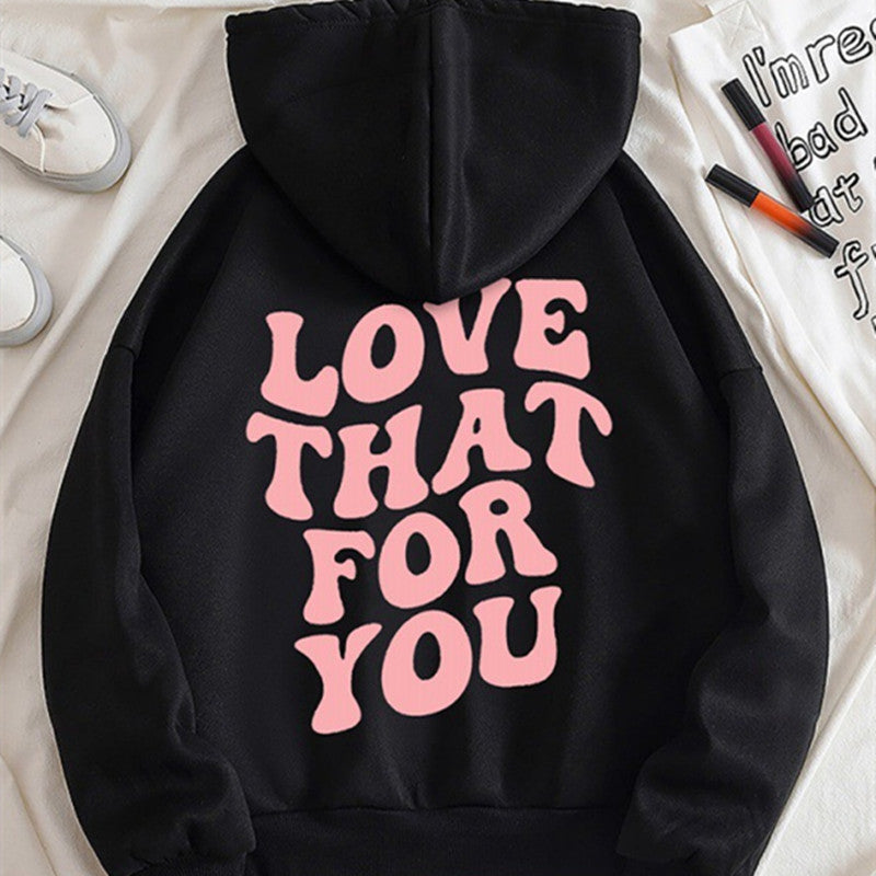 S.M.  Men's And Women's Fashion Love That For You Back Letter Print Sweatshirt S.W.