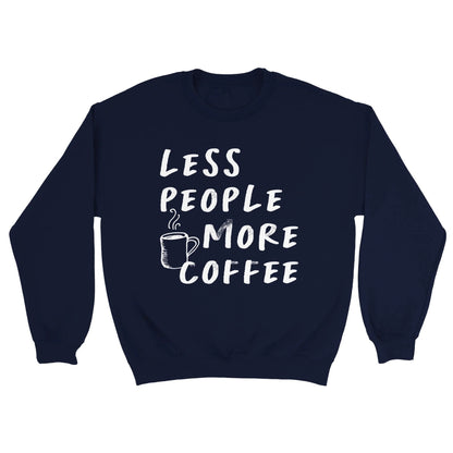 S.M.  "Less People More Coffee"  Letter Print Loose Casual Men's Round Neck Top