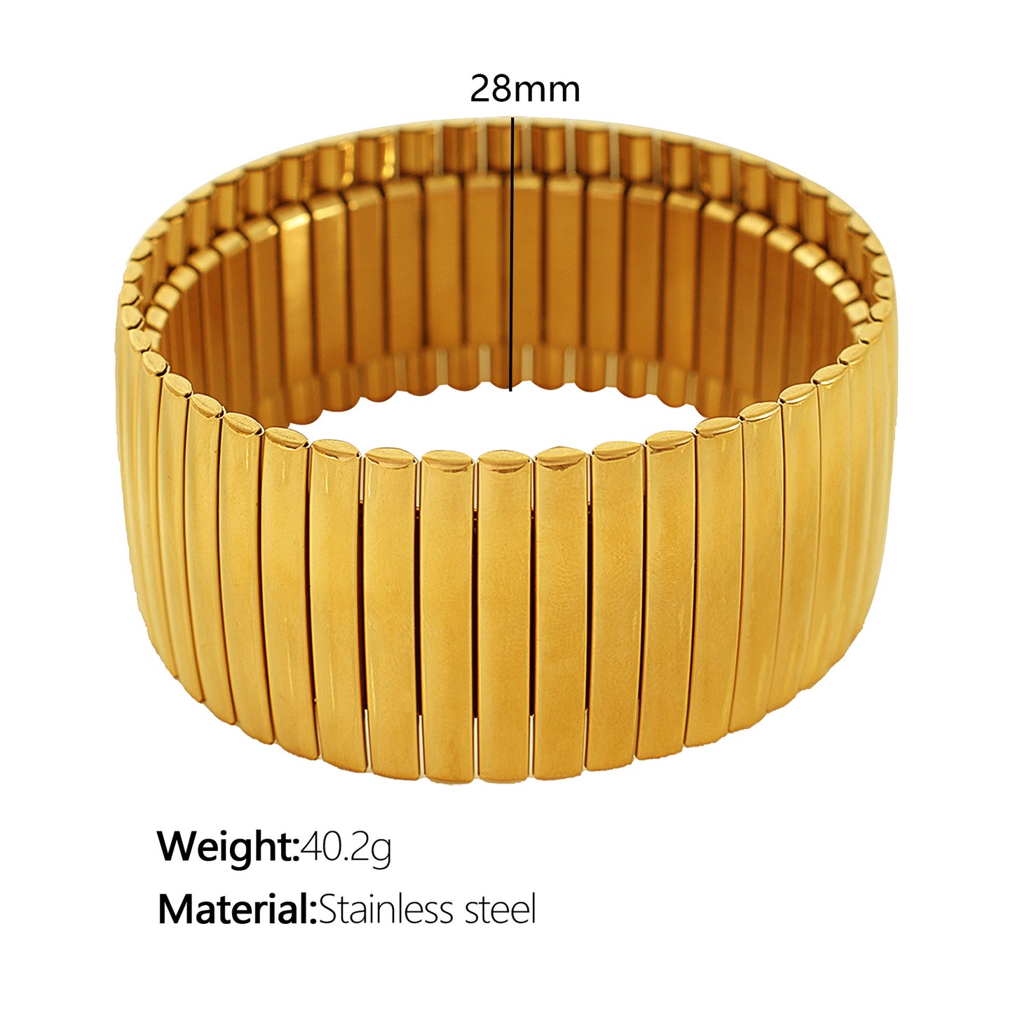 Stainless Steel Stretch Strap Retro Metal Contraction Band Pull Titanium Steel Bracelet