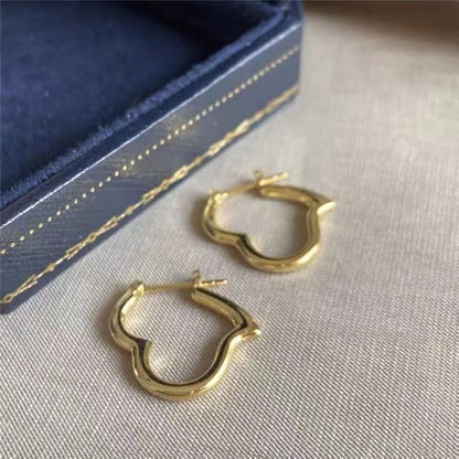 Au750 Yellow Gold Ins Light Luxury Earrings For Women