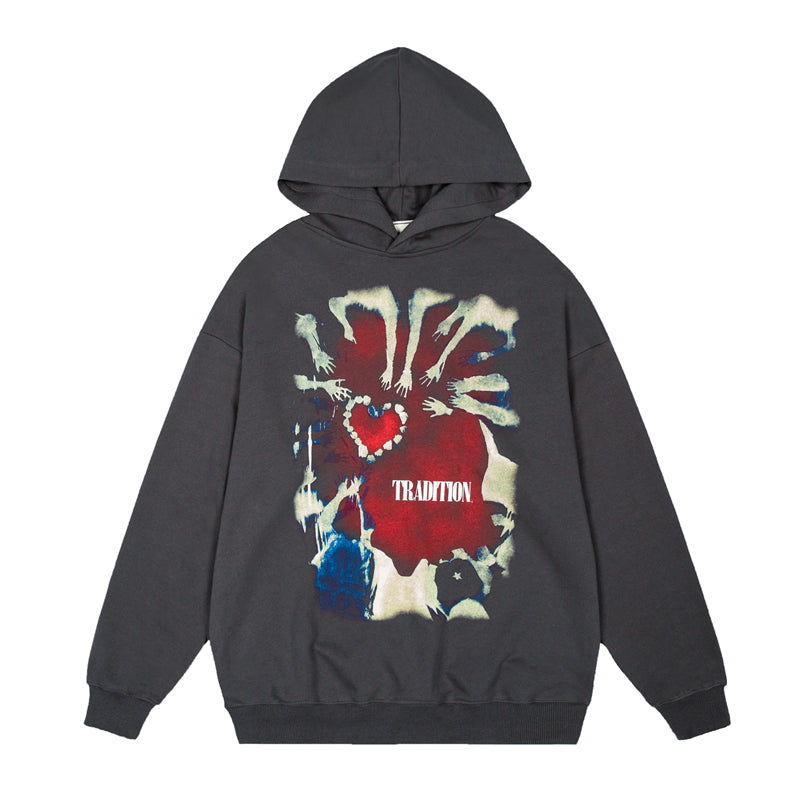 Long-sleeved T-shirt Loose Hip-hop Autumn And Winter Thin Hooded Sweater