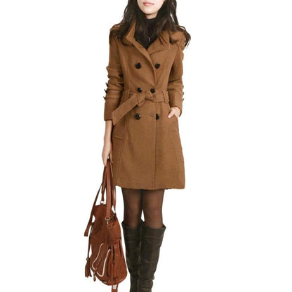 Woolen coat trench coat