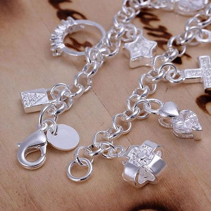 F.J.C. 925 Silver Thirteen Charm Bracelets