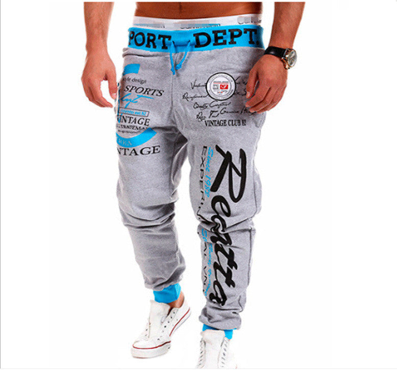 S.M. Men's Graphic Letter Print Loose Joggers