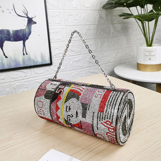 S.B. Crystal Diamond Painting Evening Clutch Bags for Women Round Money Bag