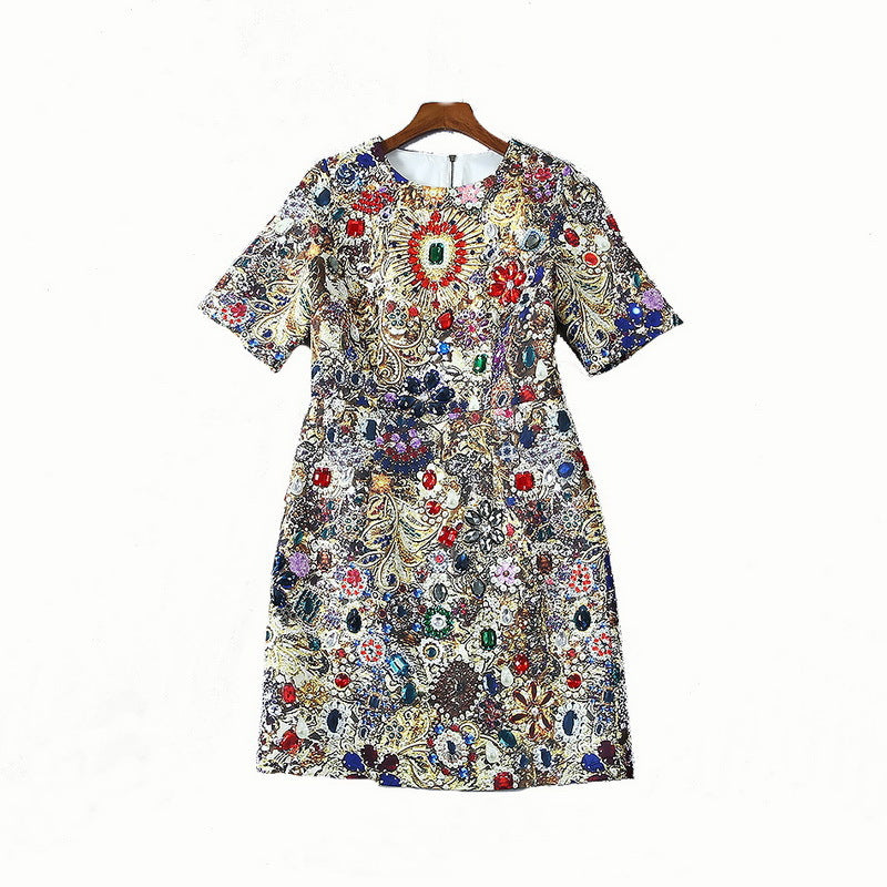 S.W. Art Abstract Printing Waist-tight Dress