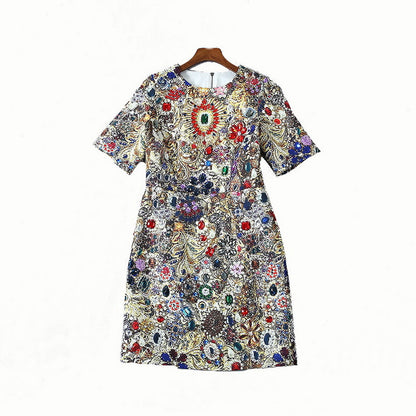 S.W. Art Abstract Printing Waist-tight Dress