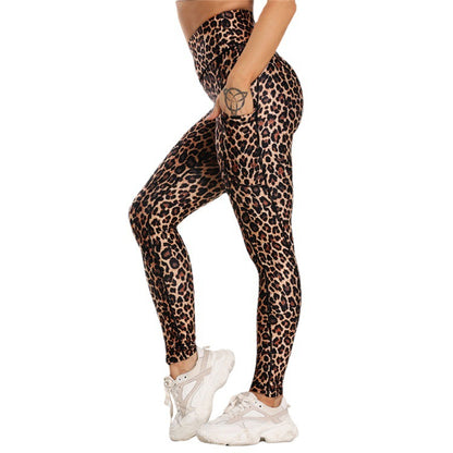 S.W.  Printed sexy hip lift high waist high stretch yoga pants