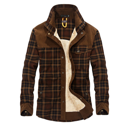 S.M.  Pure Cotton Plaid  Military Style Jacket