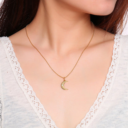 Crescent Necklace Zircon Necklace