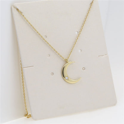 Crescent Necklace Zircon Necklace