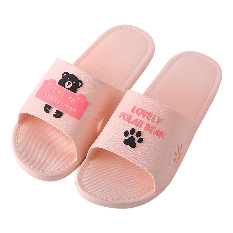 Black bear bathroom bath non-slip slippers