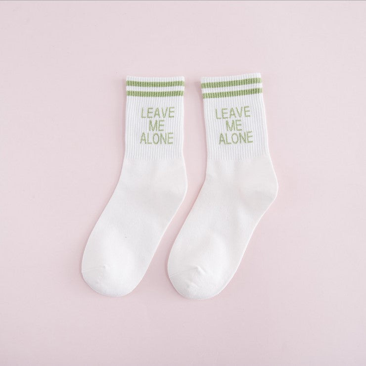 Luokou two bars long tube female socks