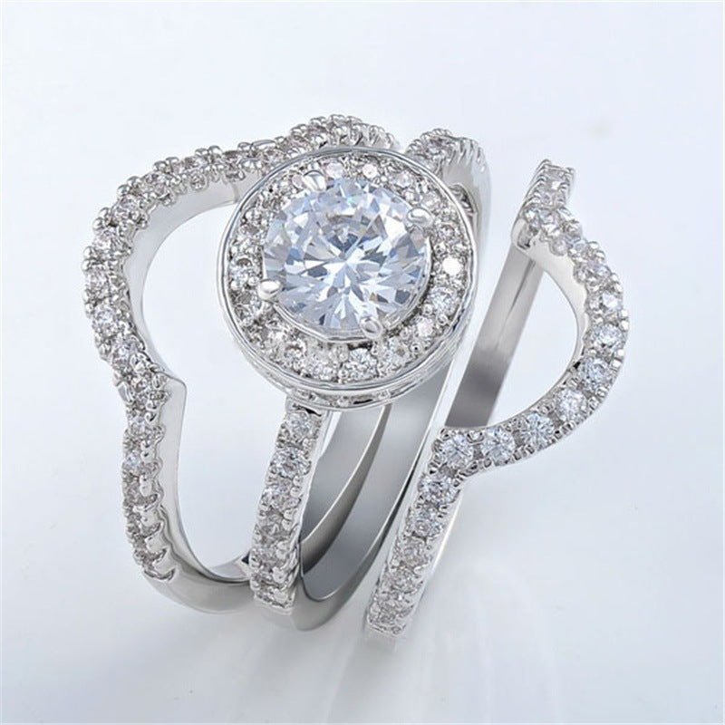 Micro-set Zircon Ring Bridal set