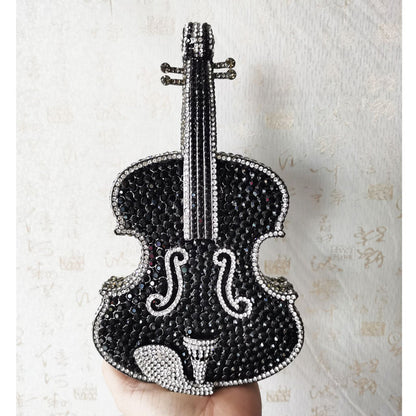 S.B. Amazing Luxury Violin Crystal Evening Bags Party Handbag
