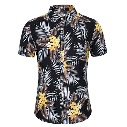 S.M. Men's Short-sleeved Printed Shirt Fashion Casual