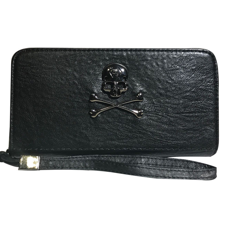 S.B. Women's skull soft leather wallet