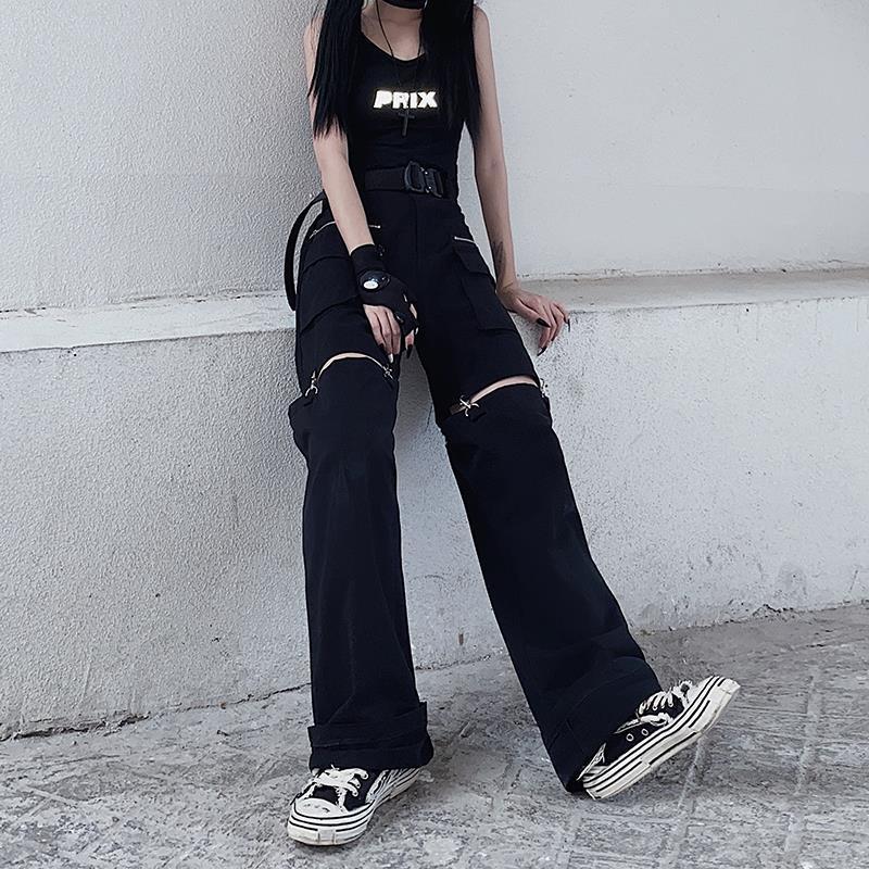 S.W.  Ripped large size hip hop wide leg loose slim floor dragging personality street trend jeans