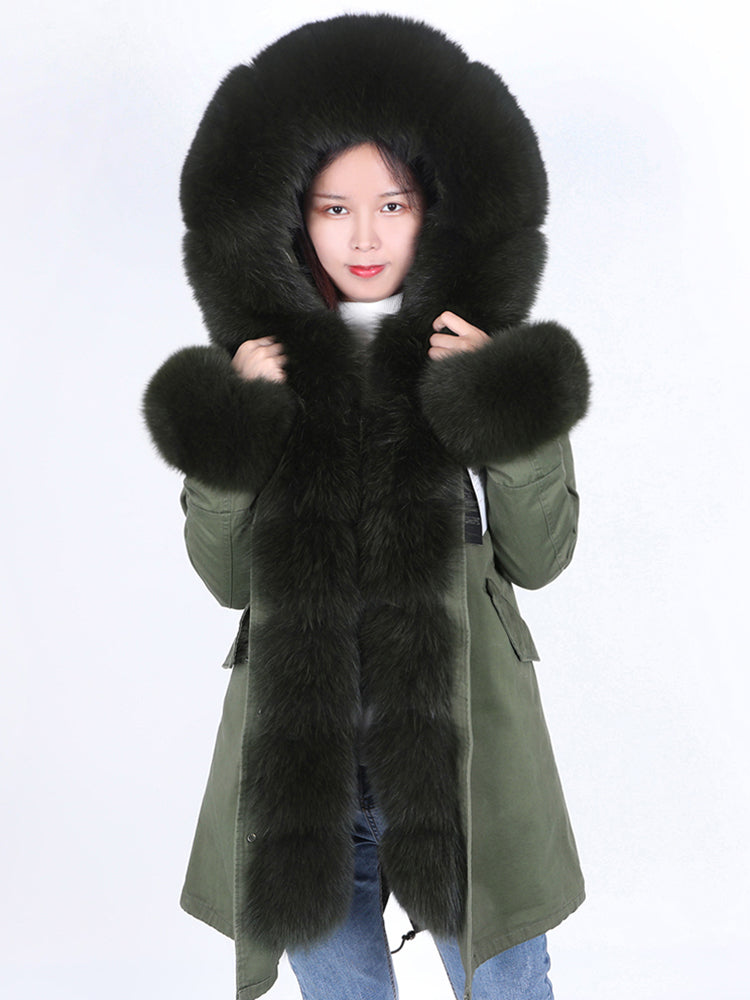 Coat Fur With Detachable Inner Liner Placket