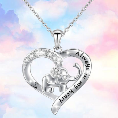 Elephant necklace personalized letter necklace