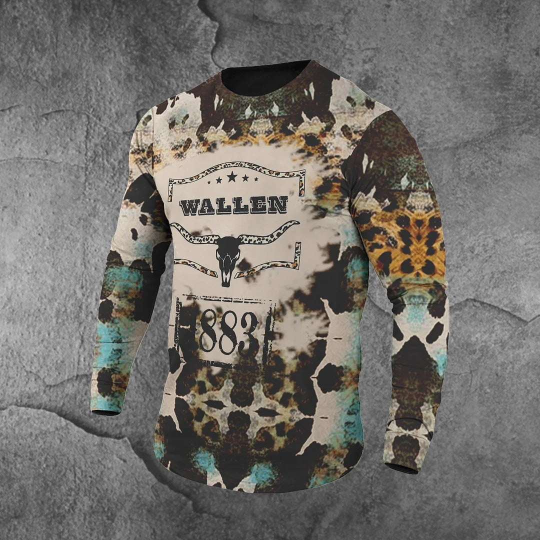 S.M. Men's Western print Long Sleeve T-shirts