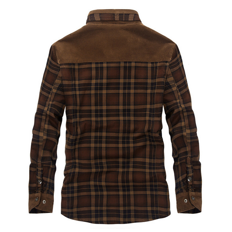 S.M.  Pure Cotton Plaid  Military Style Jacket