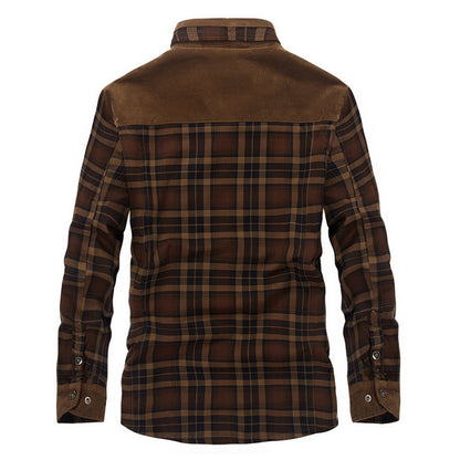 S.M.  Pure Cotton Plaid  Military Style Jacket