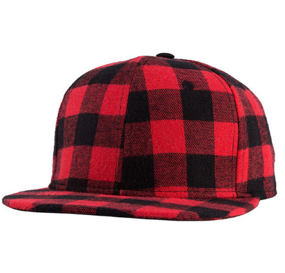 S.H. Red Black Plaid Lumberjack Baseball Hats