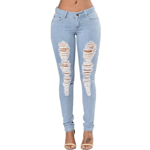 S.W. Women's Ripped skinny Denim Jeans