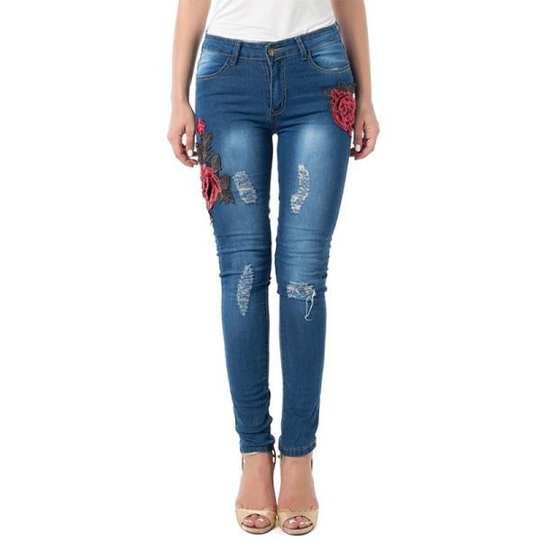 S.W. Women's Ripped skinny Denim Jeans