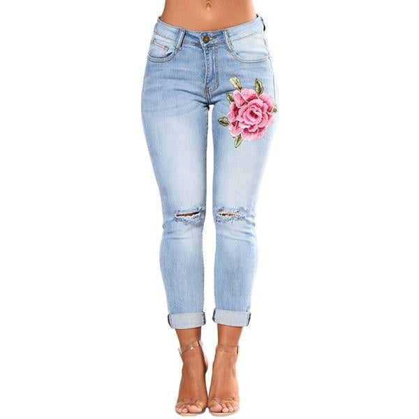 S.W. Women's Ripped skinny Denim Jeans