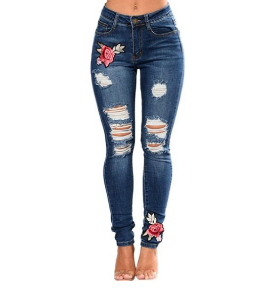 S.W. Women's Ripped skinny Denim Jeans