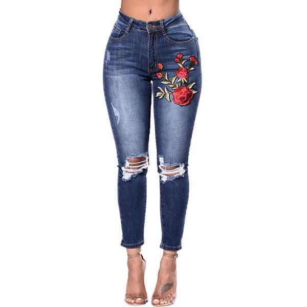 S.W. Women's Ripped skinny Denim Jeans