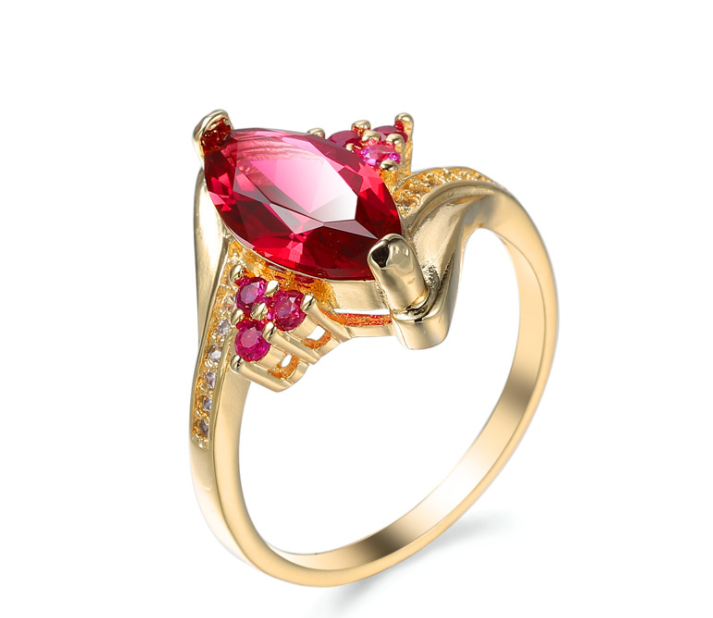 F.J.C. Red Gem Horse eye  ring