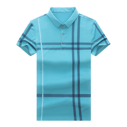 S.M. Men Summer Striped Polo Shirt Short Sleeve Slim Fit Polos Fashion Streetwear Tops