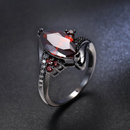 F.J.C. Red Gem Horse eye  ring