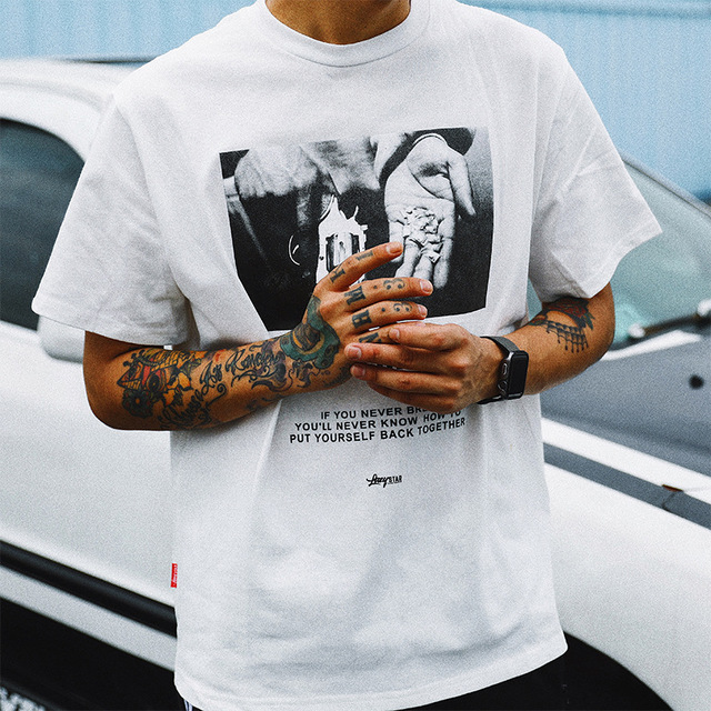 S.M.  Hip Hop Hands Printed Short Sleeve Tee