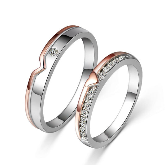 two wedding rings with diamonds on each of them