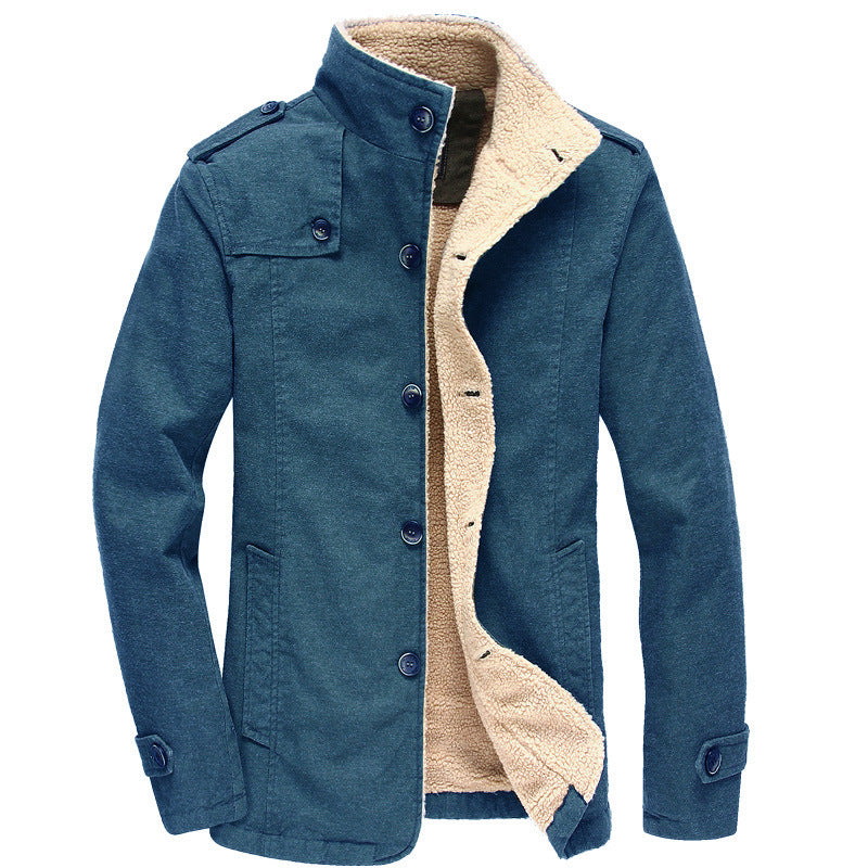 Medium-length fleece coat coat