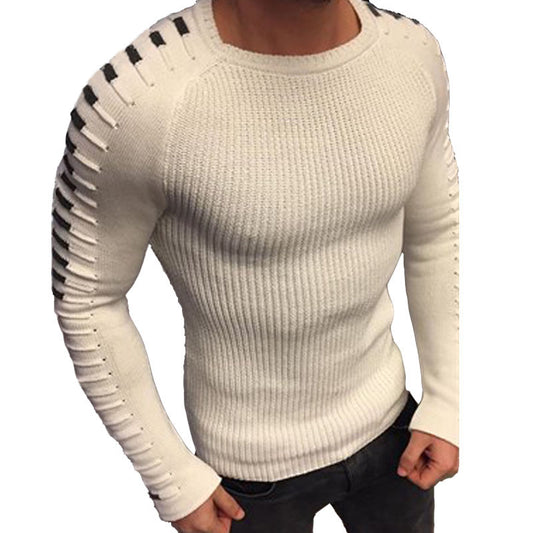 S.M. Men's Slim Long Sleeve Round Neck Knit Top