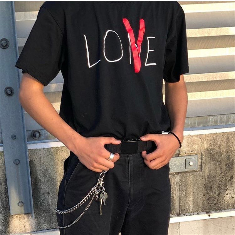 V Classic Short Sleeve Cotton Vlone Hip Hop Rap T-Shirt Vlone Hip Hop Rap T-Shirt