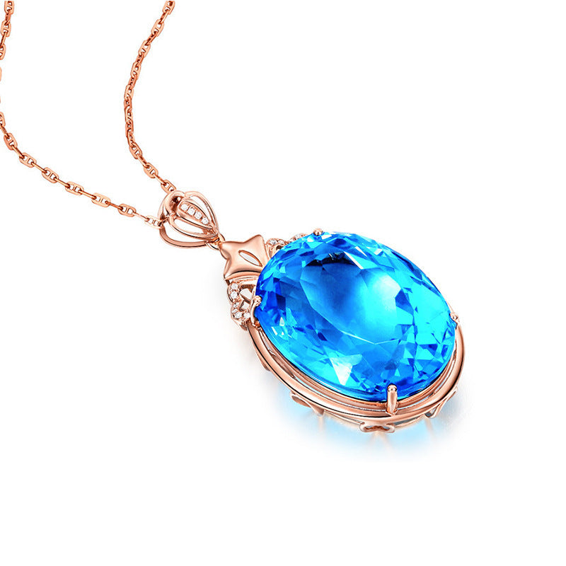 Dove Egg Sapphire Necklace Jewelry Female