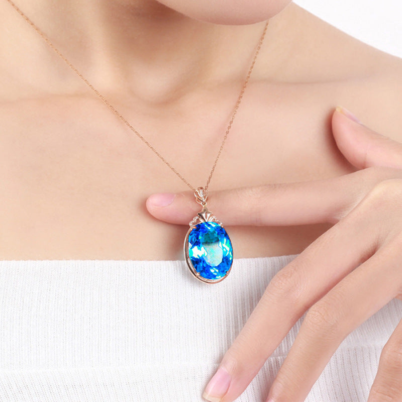 Dove Egg Sapphire Necklace Jewelry Female